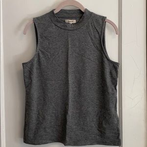 Madewell Gray Mockneck Sleeveless Top Sz Medium